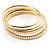 Smooth & Imitation Pearl Beaded Bangles - Set of 4 (Gold & Light Cream) - view 11