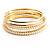 Smooth & Imitation Pearl Beaded Bangles - Set of 4 (Gold & Light Cream) - view 4