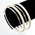 Smooth & Imitation Pearl Beaded Bangles - Set of 4 (Silver & Light Cream) - view 9
