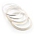 Smooth & Imitation Pearl Beaded Bangles - Set of 4 (Silver & Light Cream) - view 11