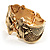 Antique Gold Lizard Hinged Bangle Bracelet - view 4
