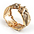 Antique Gold Lizard Hinged Bangle Bracelet - view 9