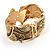Antique Gold Lizard Hinged Bangle Bracelet - view 6