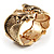 Antique Gold Lizard Hinged Bangle Bracelet - view 10