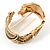 Antique Gold Lizard Hinged Bangle Bracelet - view 12