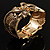 Antique Gold Lizard Hinged Bangle Bracelet - view 14