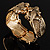 Antique Gold Lizard Hinged Bangle Bracelet - view 13