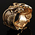 Antique Gold Lizard Hinged Bangle Bracelet - view 2