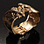 Antique Gold Lizard Hinged Bangle Bracelet - view 15