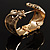 Antique Gold Lizard Hinged Bangle Bracelet - view 16