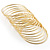 Textured And Polished Metal Bangles- Set of 14 (Gold Tone) - view 10