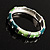 Green Crystal Segmental Hinged Bangle Bracelet (Silver Tone) - view 3