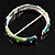 Green Crystal Segmental Hinged Bangle Bracelet (Silver Tone) - view 6