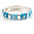 Sky Blue Crystal Segmental Hinged Bangle Bracelet (Silver Tone) - view 4