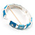 Sky Blue Crystal Segmental Hinged Bangle Bracelet (Silver Tone) - view 9