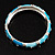 Sky Blue Crystal Segmental Hinged Bangle Bracelet (Silver Tone) - view 11
