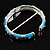 Sky Blue Crystal Segmental Hinged Bangle Bracelet (Silver Tone) - view 7