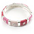 Pink Crystal Segmental Hinged Bangle Bracelet (Silver Tone) - view 3