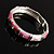 Pink Crystal Segmental Hinged Bangle Bracelet (Silver Tone) - view 10