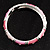 Pink Crystal Segmental Hinged Bangle Bracelet (Silver Tone) - view 7