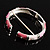 Pink Crystal Segmental Hinged Bangle Bracelet (Silver Tone) - view 5