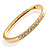 Gold Plated Crystal Classic Hinged Bangle - view 2