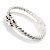 Twisted Crystal Hinged Bangle Bracelet (Silver Tone) - view 8
