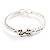 Twisted Crystal Hinged Bangle Bracelet (Silver Tone) - view 6