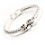 Twisted Crystal Hinged Bangle Bracelet (Silver Tone) - view 2