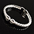 Twisted Crystal Hinged Bangle Bracelet (Silver Tone) - view 10
