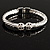 Twisted Crystal Hinged Bangle Bracelet (Silver Tone) - view 4