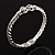 Twisted Crystal Hinged Bangle Bracelet (Silver Tone) - view 12