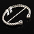 Twisted Crystal Hinged Bangle Bracelet (Silver Tone) - view 5