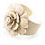 Stunning Cream Rose Metal Cuff Bangle - view 3