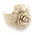 Stunning Cream Rose Metal Cuff Bangle - view 8