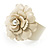 Stunning Cream Rose Metal Cuff Bangle - view 9