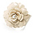 Stunning Cream Rose Metal Cuff Bangle - view 7