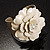Stunning Cream Rose Metal Cuff Bangle - view 11