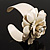 Stunning Cream Rose Metal Cuff Bangle - view 6