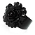 Stunning Black Rose Metal Cuff Bangle - view 7