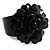 Stunning Black Rose Metal Cuff Bangle - view 3