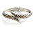 Two- Tone Leaf Bangle Bracelet (Silver&Gold Tone) - view 6