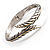 Two- Tone Leaf Bangle Bracelet (Silver&Gold Tone) - view 4