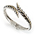 Two- Tone Leaf Bangle Bracelet (Silver&Gold Tone) - view 7