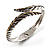 Two- Tone Leaf Bangle Bracelet (Silver&Gold Tone) - view 9