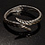 Two- Tone Leaf Bangle Bracelet (Silver&Gold Tone) - view 11