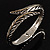 Two- Tone Leaf Bangle Bracelet (Silver&Gold Tone)