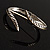 Two- Tone Leaf Bangle Bracelet (Silver&Gold Tone) - view 13