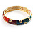 Gold Plated Multicoloured Crystal Enamel Bangle Bracelet