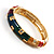 Gold Plated Multicoloured Crystal Enamel Bangle Bracelet - view 2
